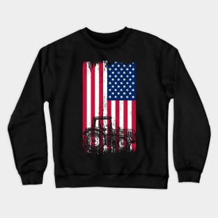 American Flag Tractor USA Crewneck Sweatshirt